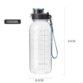 ActiveGear RO large-capacity sports water bottle with measurement markings, 1000ML, lightweight and durable design.