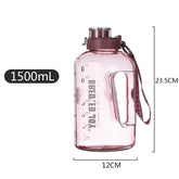 ActiveGear RO large-capacity sports water bottle with a handle, measuring 23.5cm tall and 12cm wide, holds 1500mL.