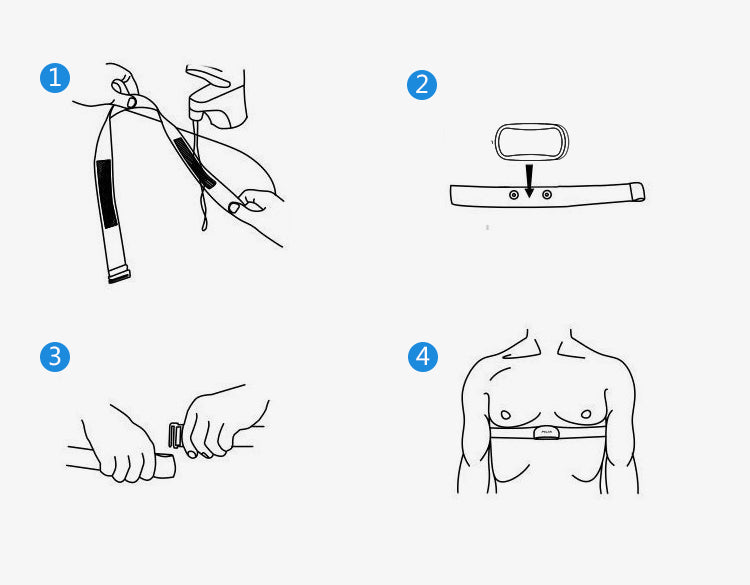 Step-by-step guide for using the ActiveGear RO heart rate armband.