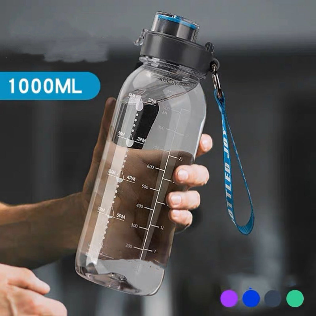 ActiveGear RO simple large-capacity sports water bottle with measurement markings for tracking hydration.