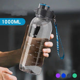 ActiveGear RO simple large-capacity sports water bottle with measurement markings for tracking hydration.