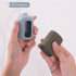 ActiveGear RO yoga towel in hands showing compact silicone bag and rolled towel, perfect for gym and travel.