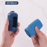 ActiveGear RO Yoga towel and silicone bag, perfect for gym, Pilates, and travel, compact design, 30*80cm size.